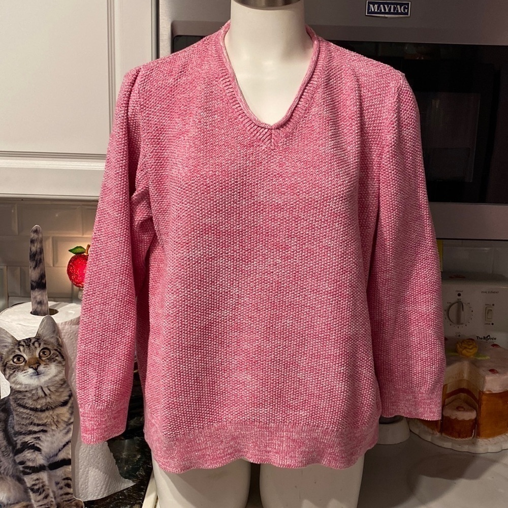 R womens Croft&barrow pink long sleeve plus size pullover sweater size 2X - Picture 1 of 5